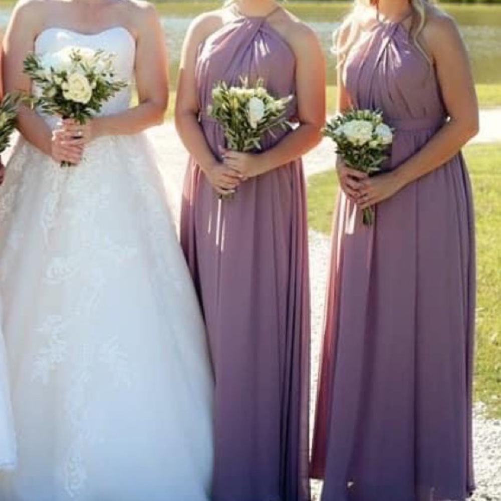 Bridesmaid or Prom Dress, Blush Mauve, Full Length, Size 10.